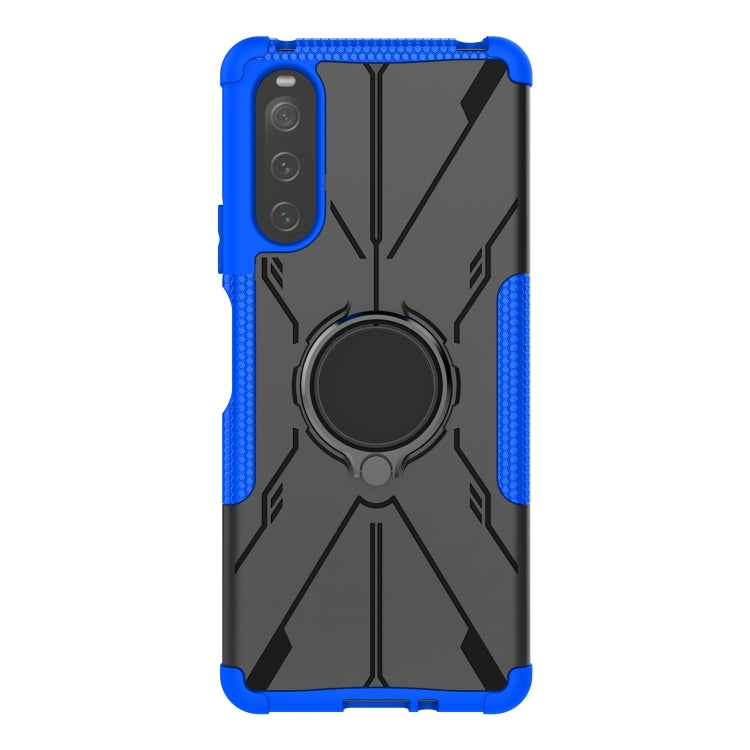For Sony Xperia 10 IV Armor Bear Shockproof PC + TPU Phone Case with Ring