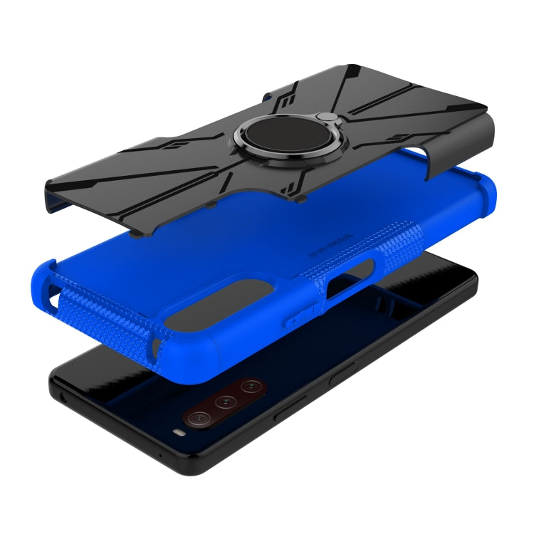 For Sony Xperia 10 IV Armor Bear Shockproof PC + TPU Phone Case with Ring