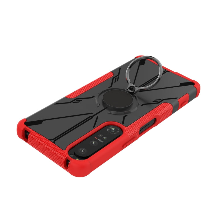 For Sony Xperia 1 IV Armor Bear Shockproof PC + TPU Phone Case with Ring