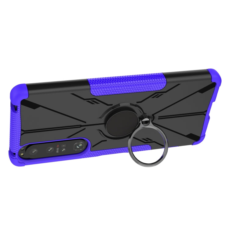 For Sony Xperia 1 IV Armor Bear Shockproof PC + TPU Phone Case with Ring