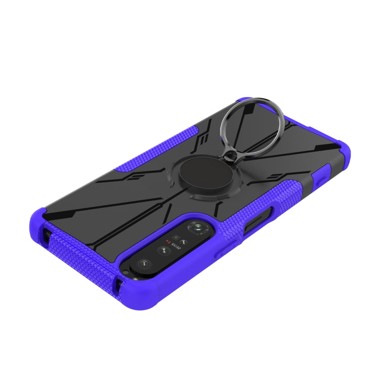 For Sony Xperia 1 IV Armor Bear Shockproof PC + TPU Phone Case with Ring