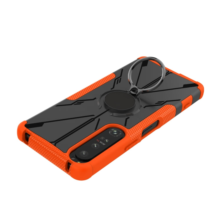 For Sony Xperia 1 IV Armor Bear Shockproof PC + TPU Phone Case with Ring