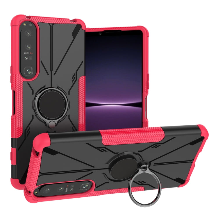 For Sony Xperia 1 IV Armor Bear Shockproof PC + TPU Phone Case with Ring