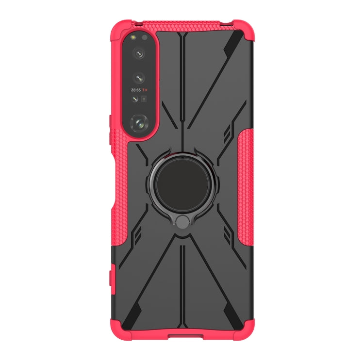 For Sony Xperia 1 IV Armor Bear Shockproof PC + TPU Phone Case with Ring