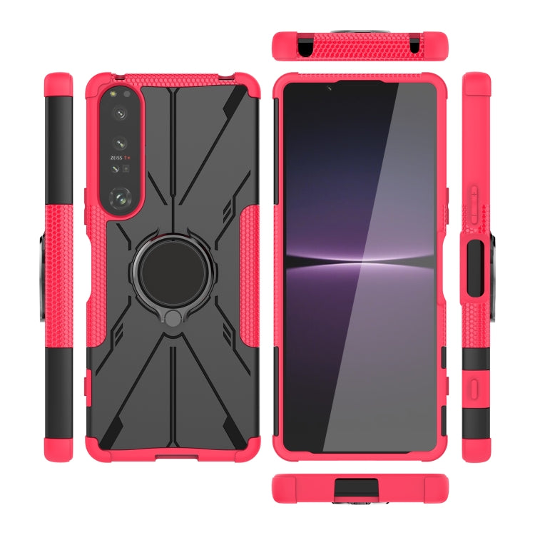 For Sony Xperia 1 IV Armor Bear Shockproof PC + TPU Phone Case with Ring