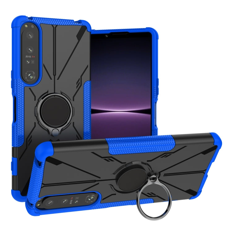 For Sony Xperia 1 IV Armor Bear Shockproof PC + TPU Phone Case with Ring