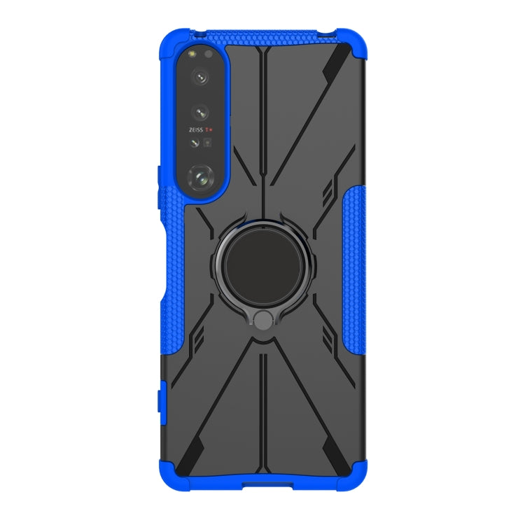 For Sony Xperia 1 IV Armor Bear Shockproof PC + TPU Phone Case with Ring