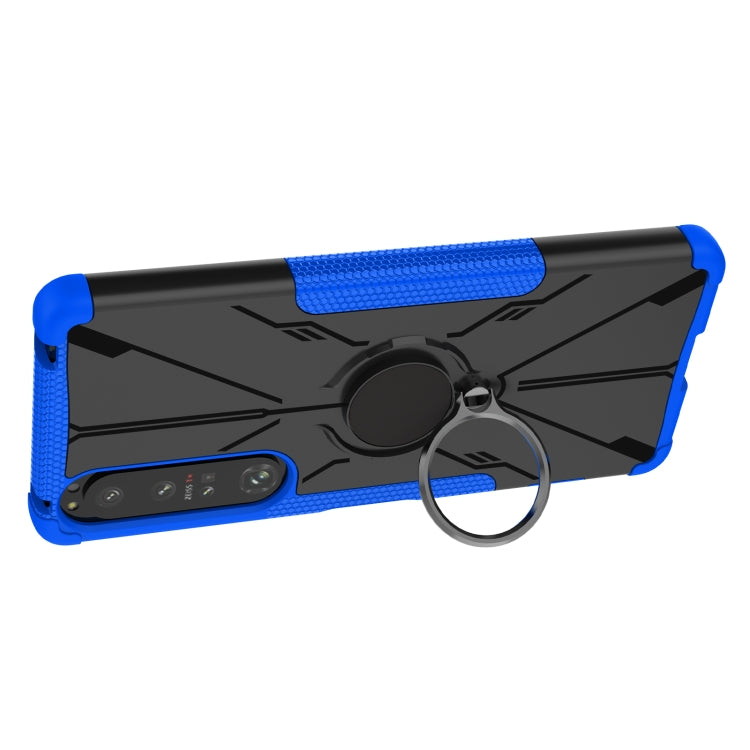 For Sony Xperia 1 IV Armor Bear Shockproof PC + TPU Phone Case with Ring