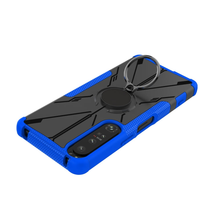 For Sony Xperia 1 IV Armor Bear Shockproof PC + TPU Phone Case with Ring