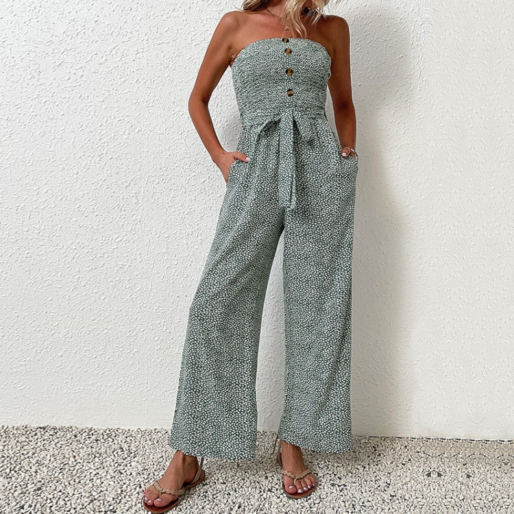 Temperament Jumpsuit Floral Trouser, Size: