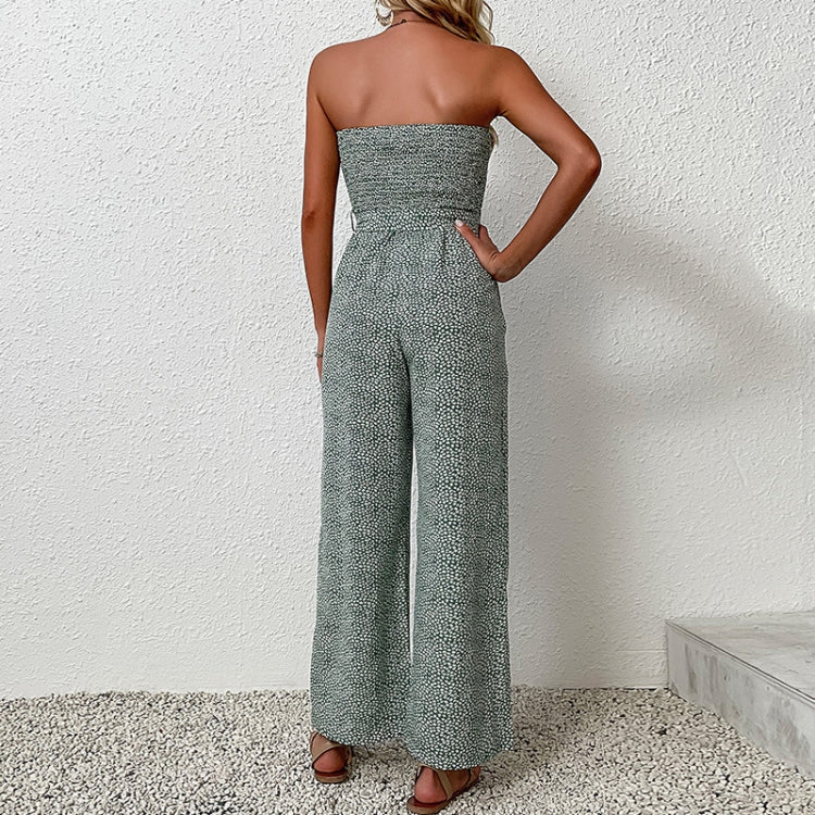 Temperament Jumpsuit Floral Trouser, Size: