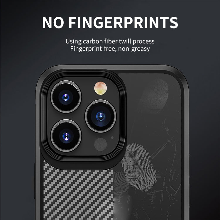 For iPhone 14 Pro Max iPAKY Carbon Fiber Texture Shockproof PC + TPU Protective Phone Case