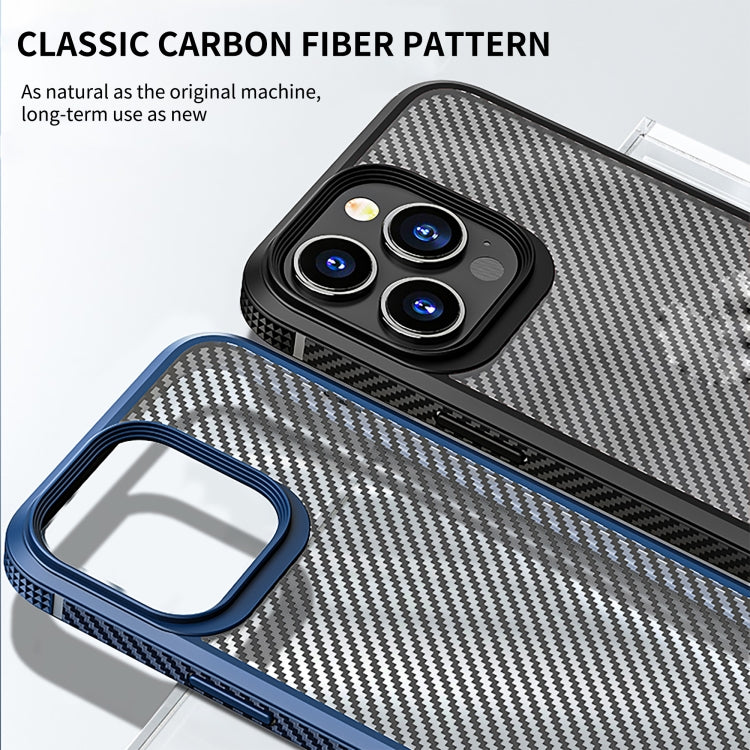 For iPhone 14 Pro Max iPAKY Carbon Fiber Texture Shockproof PC + TPU Protective Phone Case