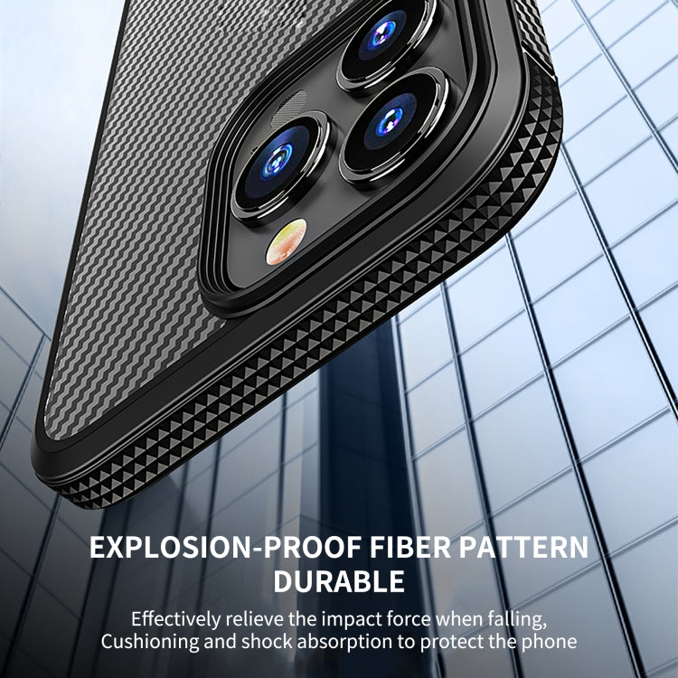For iPhone 14 Pro Max iPAKY Carbon Fiber Texture Shockproof PC + TPU Protective Phone Case
