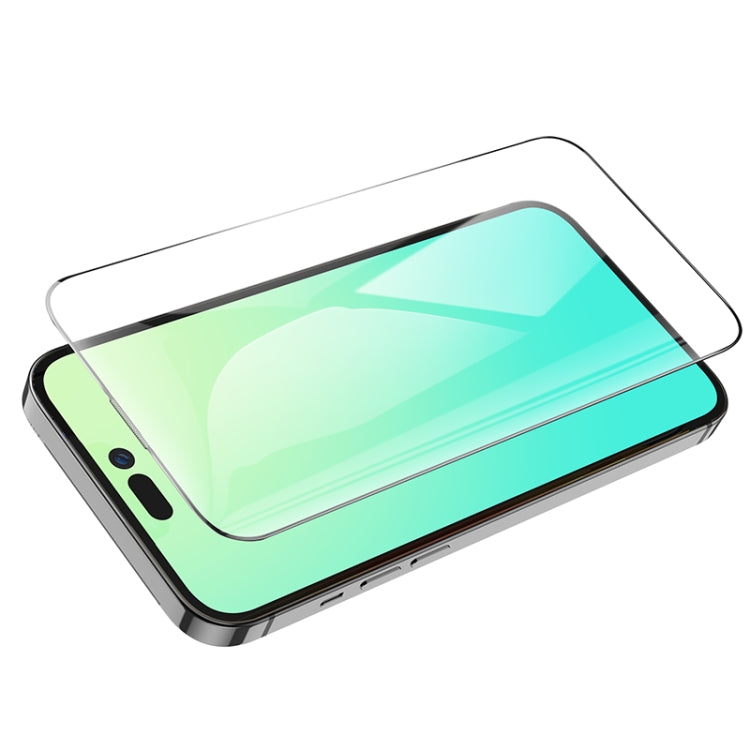 For iPhone 14 Pro hoco G1 Flash Attach Full Screen Silk Screen HD Tempered Glass Film