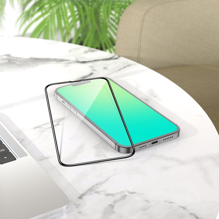For iPhone 14 Plus / 13 Pro Max hoco A12 Plus Nano 3D Full Screen Edges Protection Tempered Glass