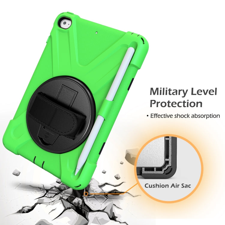 For iPad Mini 5 360 Degree Rotation Silicone Protective Cover with Holder & Hand Strap & Long Strap & Pencil Slot