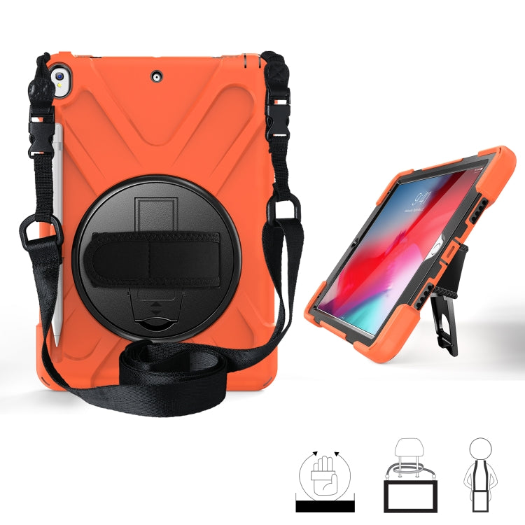 For iPad Pro 10.5 360 Degree Rotation Silicone Protective Cover with Holder & Hand Strap & Long Strap & Pencil Slot