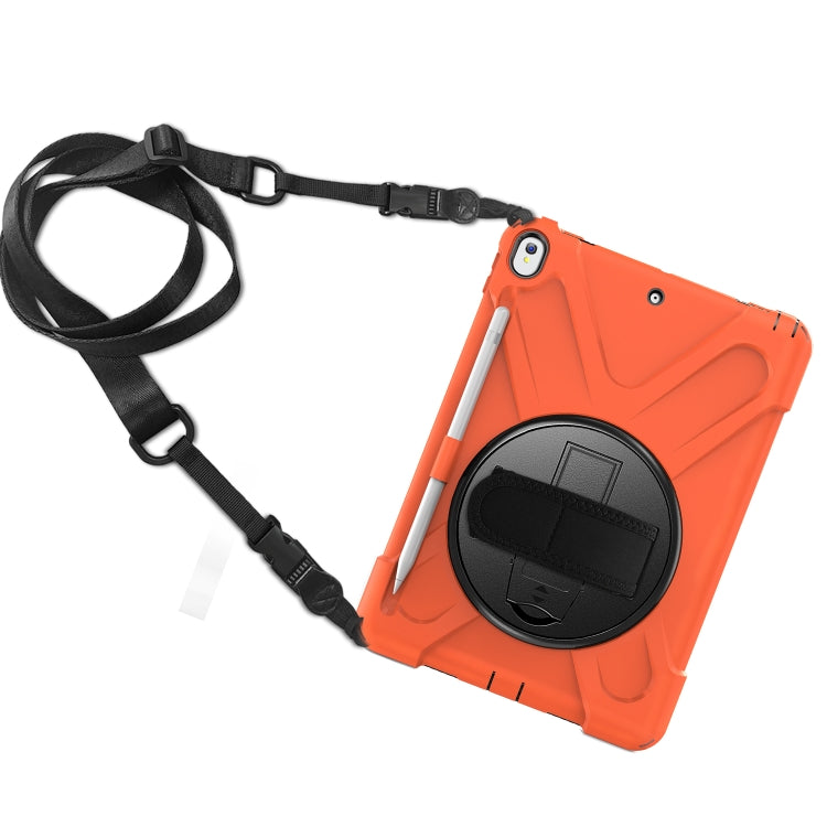 For iPad Pro 10.5 360 Degree Rotation Silicone Protective Cover with Holder & Hand Strap & Long Strap & Pencil Slot