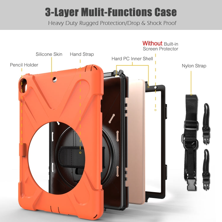For iPad Pro 10.5 360 Degree Rotation Silicone Protective Cover with Holder & Hand Strap & Long Strap & Pencil Slot