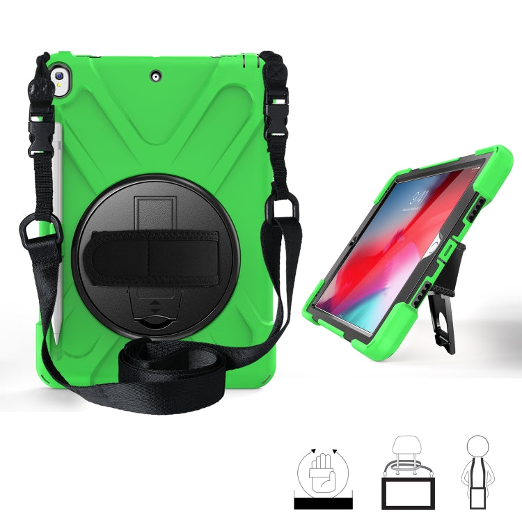 For iPad Pro 10.5 360 Degree Rotation Silicone Protective Cover with Holder & Hand Strap & Long Strap & Pencil Slot