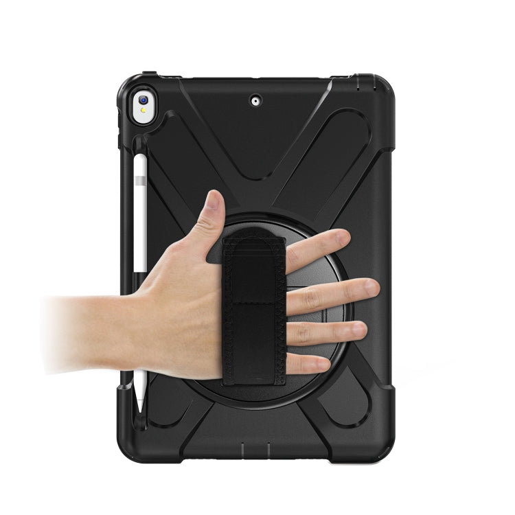 For iPad Pro 10.5 360 Degree Rotation Silicone Protective Cover with Holder & Hand Strap & Long Strap & Pencil Slot