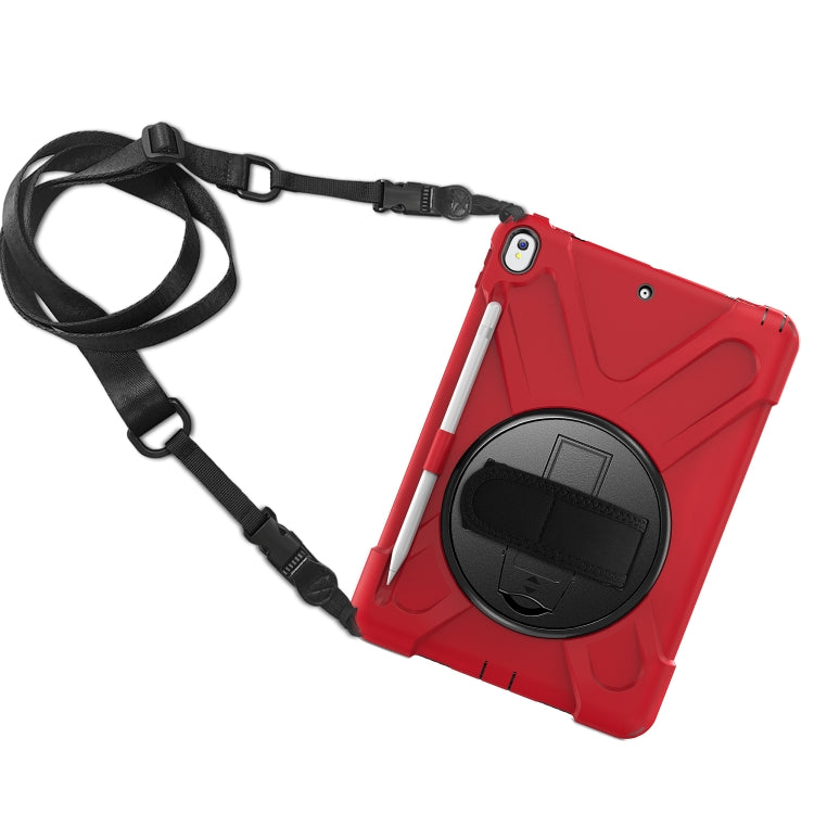 For iPad Pro 10.5 360 Degree Rotation Silicone Protective Cover with Holder & Hand Strap & Long Strap & Pencil Slot