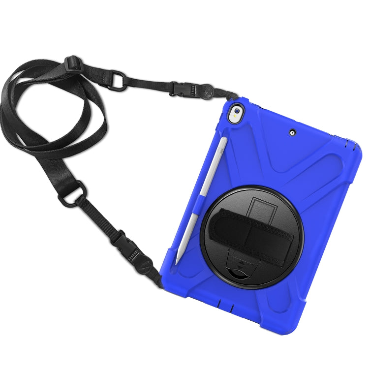 For iPad Pro 10.5 360 Degree Rotation Silicone Protective Cover with Holder & Hand Strap & Long Strap & Pencil Slot