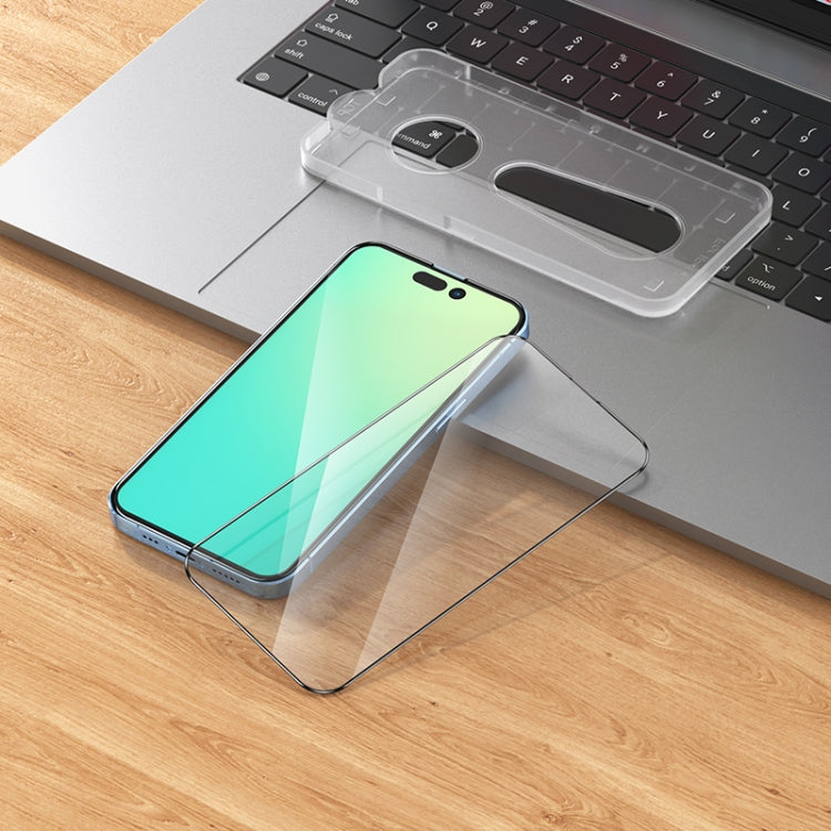 For iPhone 14 Pro Max hoco A33 Easy Stick Box Full Screen HD Tempered Film