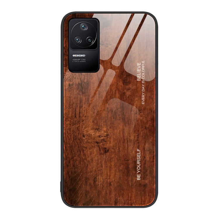 For Xiaomi Redmi K40S Wood Grain Glass Protective Case
