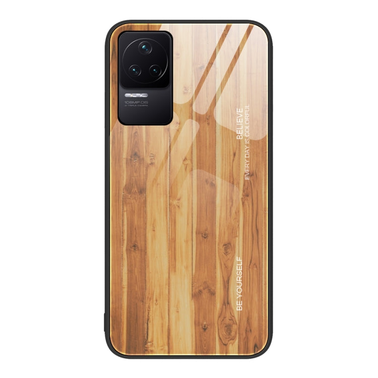 For Xiaomi Redmi K50 Pro Wood Grain Glass Protective Case