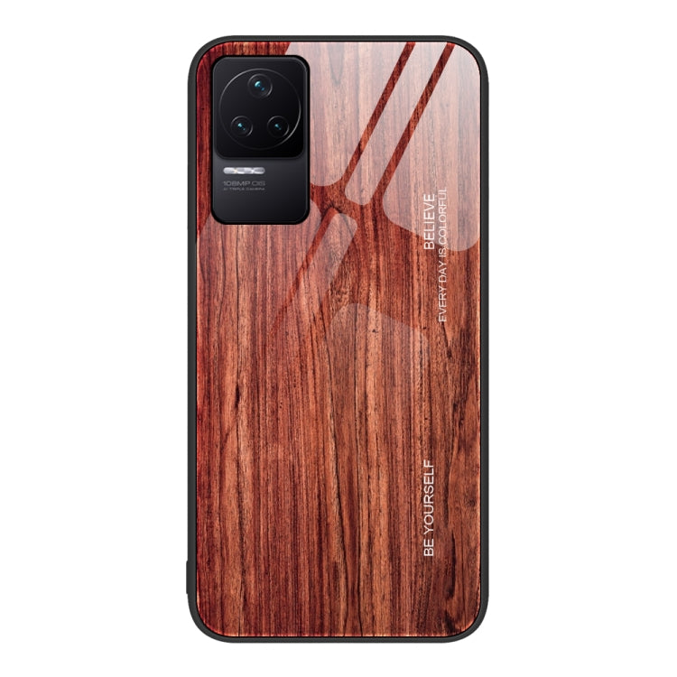 For Xiaomi Redmi K50 Pro Wood Grain Glass Protective Case