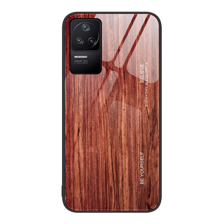 For Xiaomi Redmi K50 Wood Grain Glass Protective Case