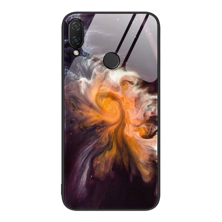 For Huawei Nova 3i Marble Pattern Glass Protective Phone Case