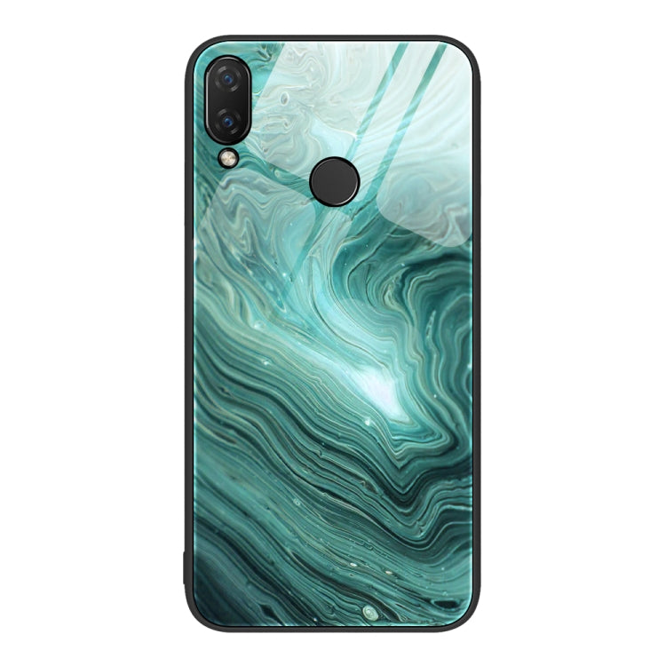 For Huawei Nova 3i Marble Pattern Glass Protective Phone Case