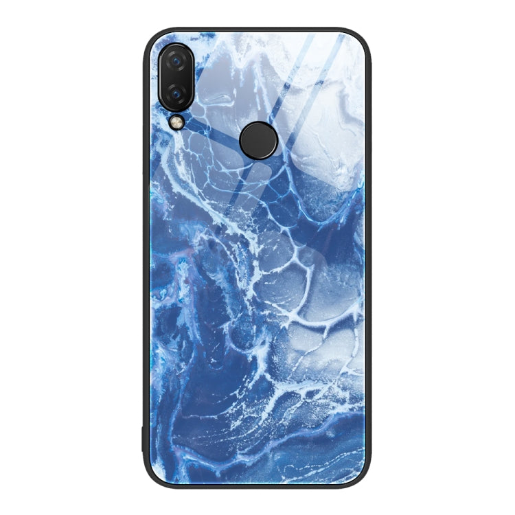 For Huawei Nova 3i Marble Pattern Glass Protective Phone Case