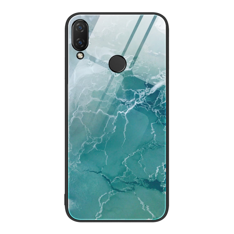 For Huawei Nova 3i Marble Pattern Glass Protective Phone Case
