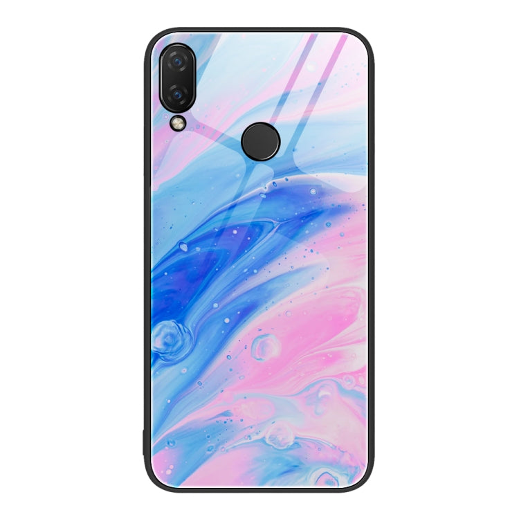 For Huawei Nova 3i Marble Pattern Glass Protective Phone Case