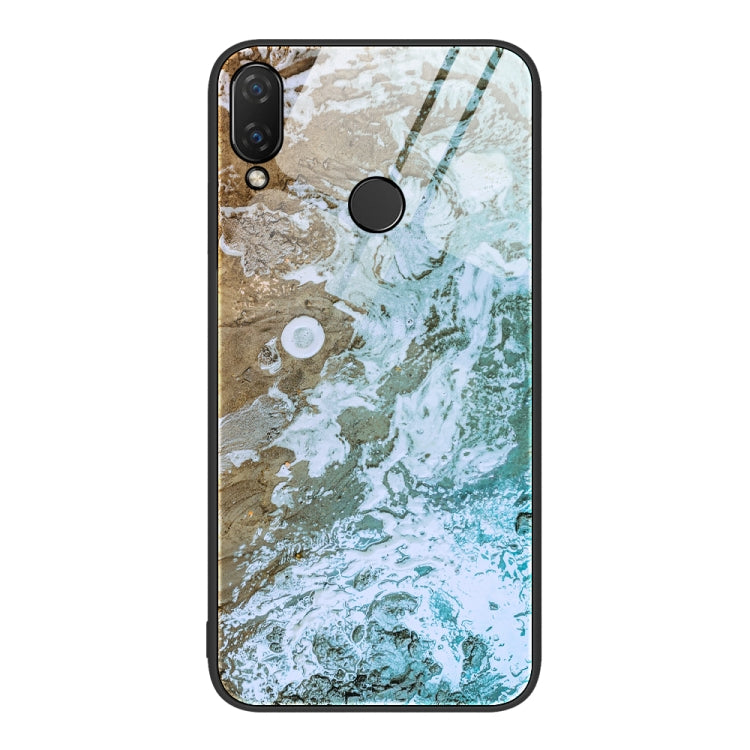 For Huawei Nova 3i Marble Pattern Glass Protective Phone Case