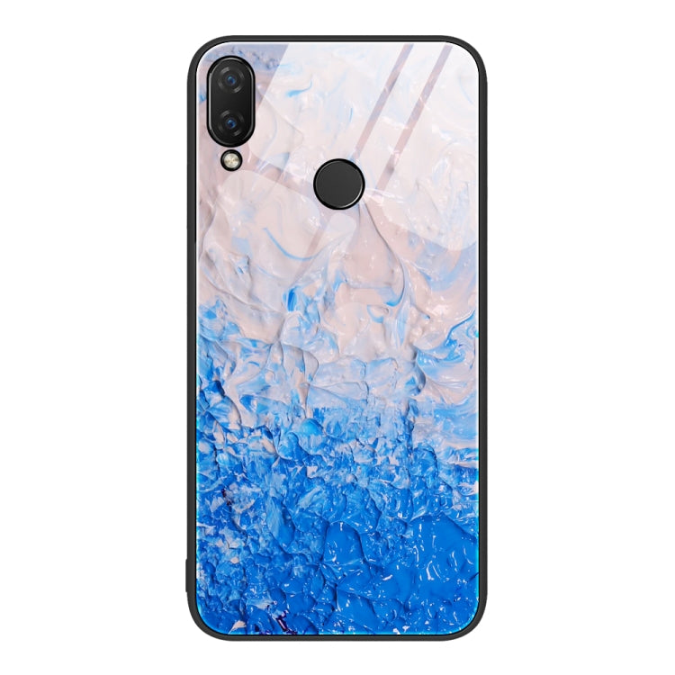 For Huawei Nova 3i Marble Pattern Glass Protective Phone Case