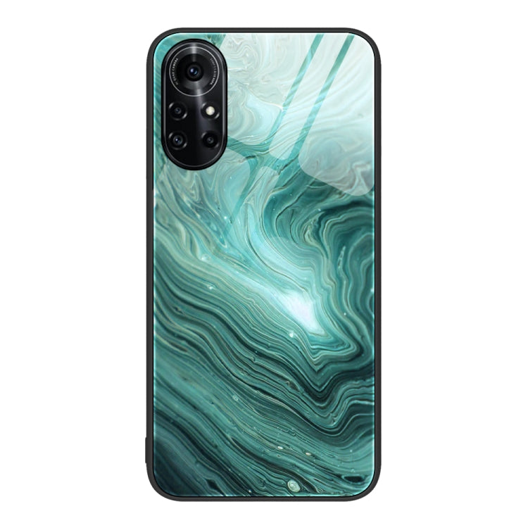 For Huawei Nova 8 Pro Marble Pattern Glass Protective Phone Case