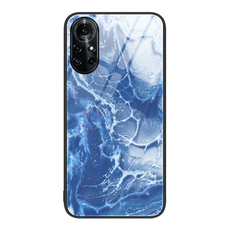 For Huawei Nova 8 Pro Marble Pattern Glass Protective Phone Case