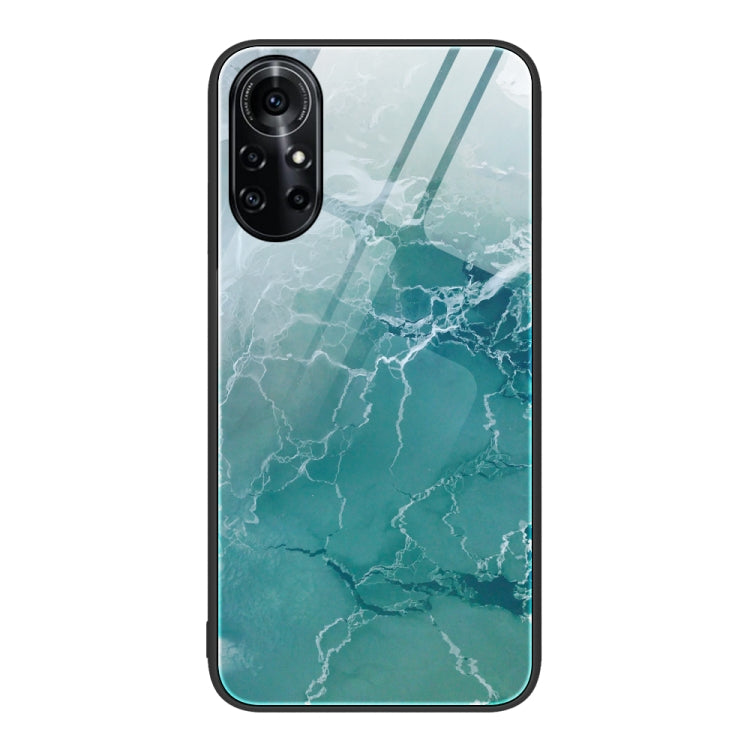 For Huawei Nova 8 Pro Marble Pattern Glass Protective Phone Case