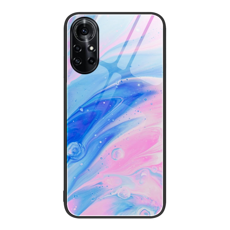 For Huawei Nova 8 Pro Marble Pattern Glass Protective Phone Case