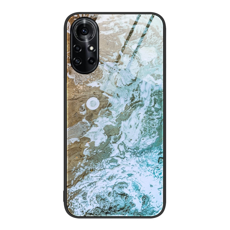 For Huawei Nova 8 Pro Marble Pattern Glass Protective Phone Case