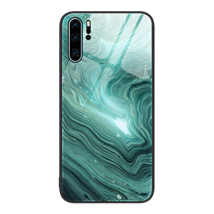 For Huawei P30 Pro Marble Pattern Glass Protective Phone Case