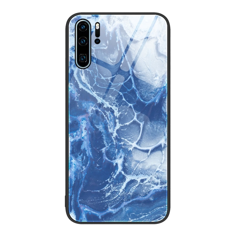 For Huawei P30 Pro Marble Pattern Glass Protective Phone Case