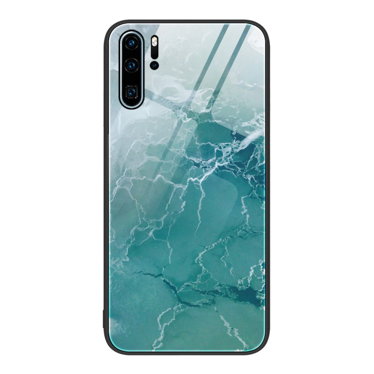 For Huawei P30 Pro Marble Pattern Glass Protective Phone Case