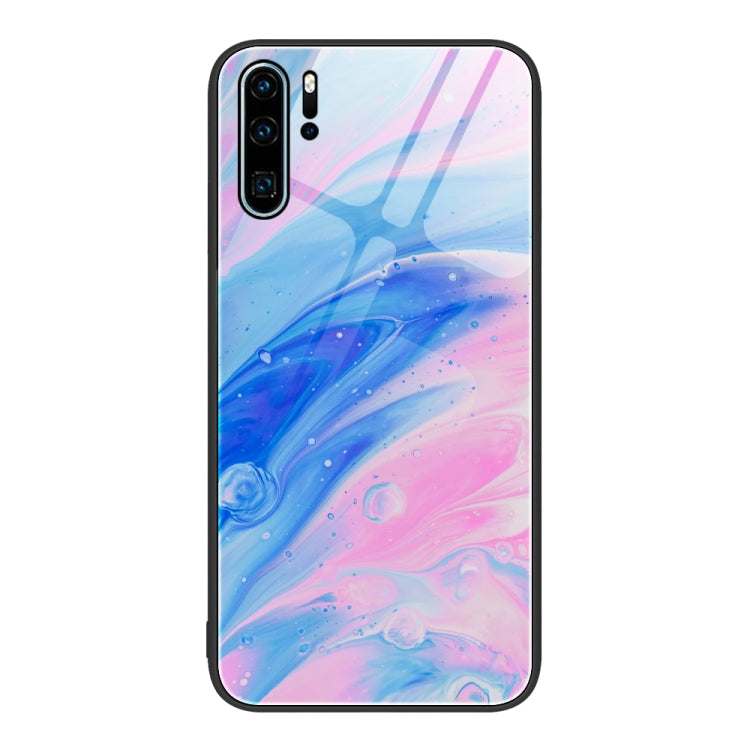 For Huawei P30 Pro Marble Pattern Glass Protective Phone Case
