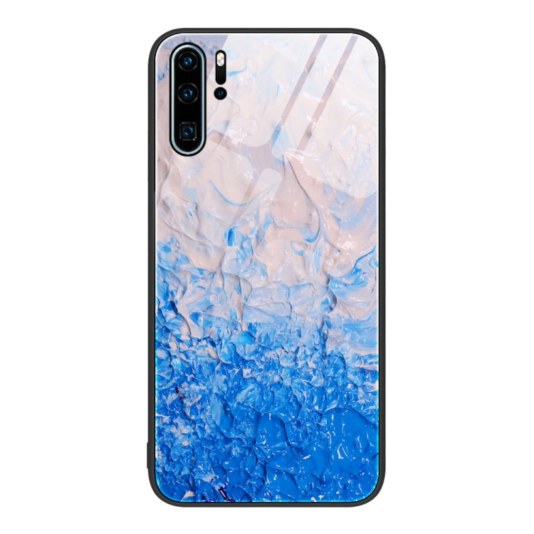 For Huawei P30 Pro Marble Pattern Glass Protective Phone Case